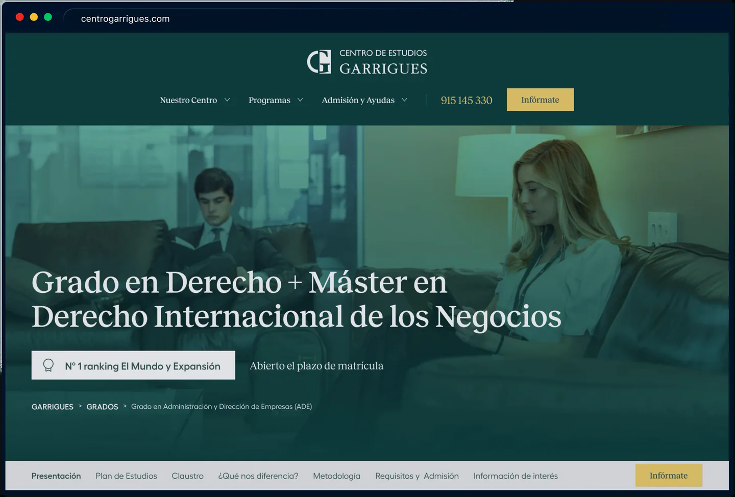 Garrigues website screenshot 1