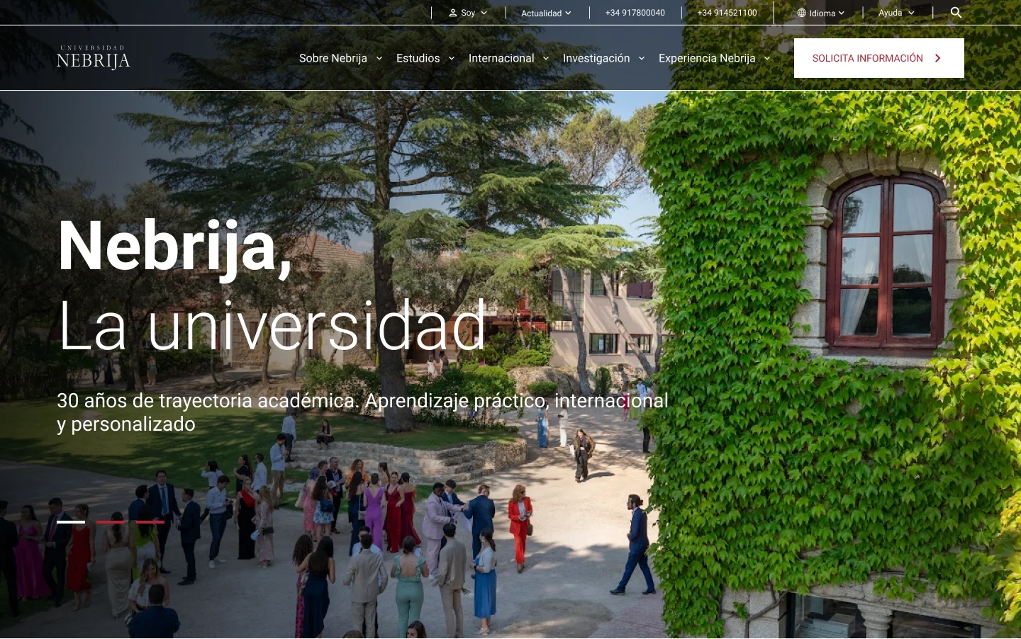 Universidad de Nebrija Screenshot Home