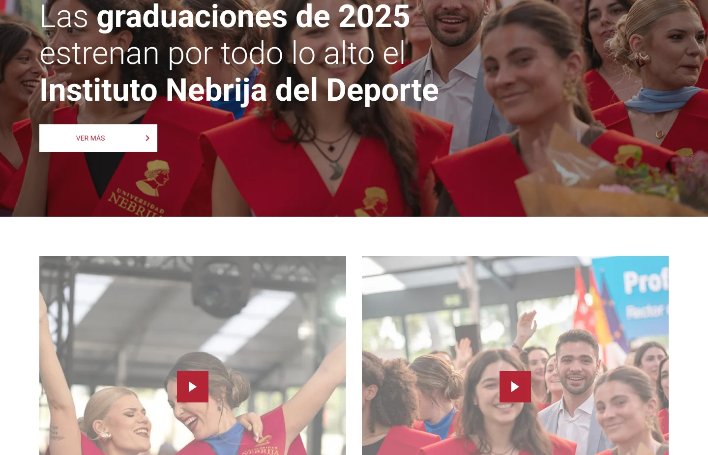 Universidad de Nebrija Screenshot Home